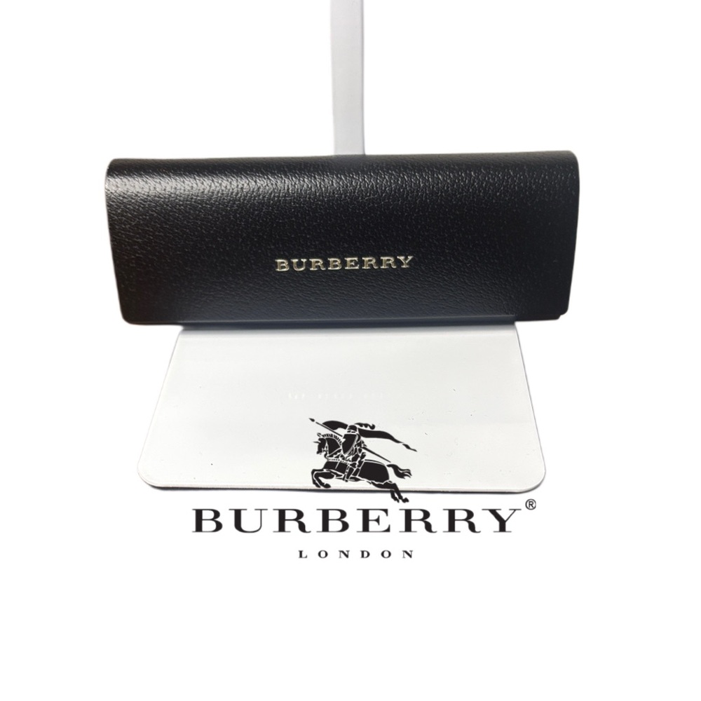 Burberry Black Leather Sunglasses Case Gold Logo Designer Eyeglass Case